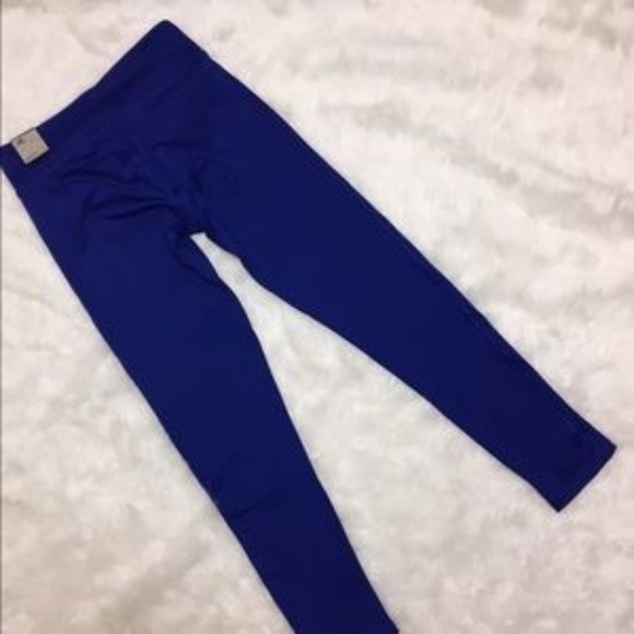 Adidas Mid Rise Royal Blue Logo Climalite Legging - Picture 6 of 7